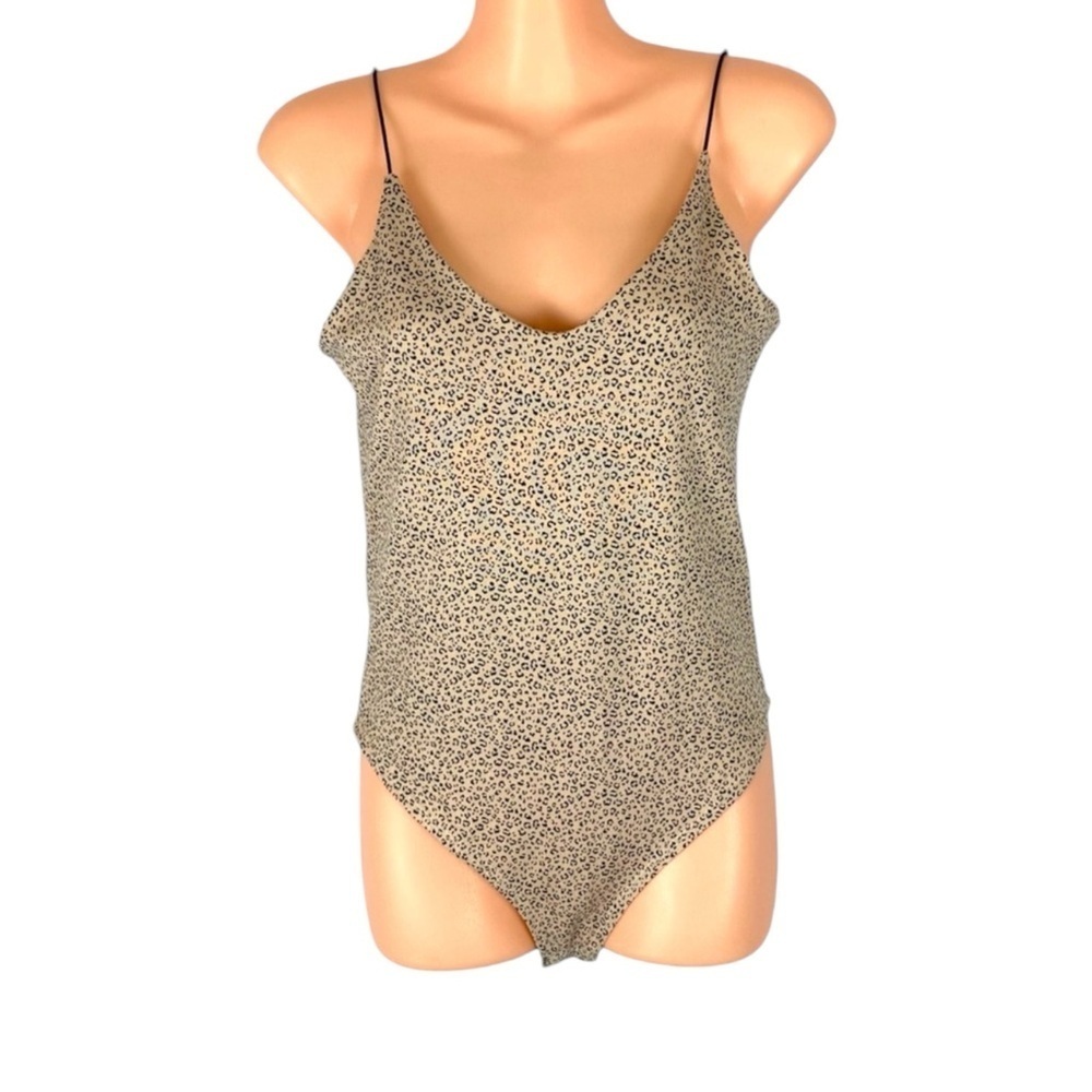 Mon14juillet Gaze Bodysuit leopard print size S cream & Black